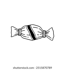 hand-drawn illustration of a wrapped candy