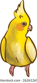 Hand-drawn illustration of a yellow bird.