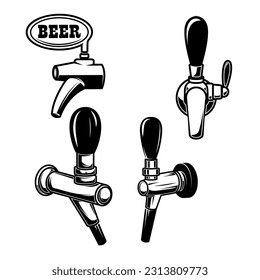 Сollection of hand-drawn illustrations of beer taps. Perfect for creating a fun and playful atmosphere in your bar or brewery. Use them for menus, signage, and more