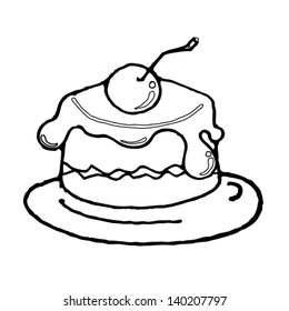 Hand-drawn illustrations of cake