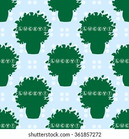 Hand-drawn illustrations. Postcard lucky day. Seamless pattern.