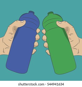 Hand-drawn image with a bottle