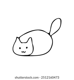Hand-drawn image of a cat tail