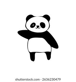 Hand-drawn image of a dancing panda