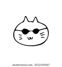 Imagen dibujada a mano de un gato guapo