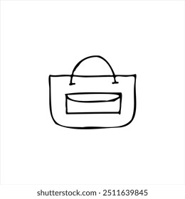 Hand-drawn image of a lady bag