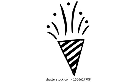 Hand-drawn image. Image of a salute. New Year. Holiday