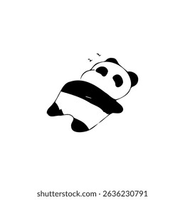 Hand-drawn image of a tired panda