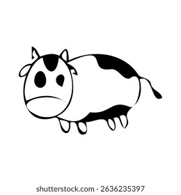 Hand-drawn image of a weird cow