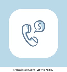 Hand-drawn Incoming Call with SMS Notification, freestyle icon