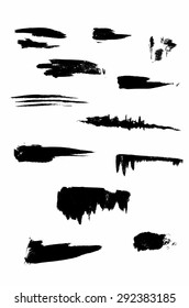  hand-drawn ink splash vector set