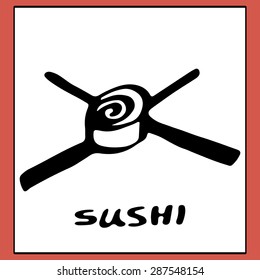 hand-drawn ink sushi in vector - for menu, poster and other