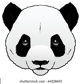 A hand-drawn ink vector of a panda's head.