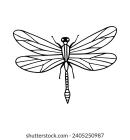 Hand-Drawn Insect Doodle Illustration. Insect or Bug Cartoon In Line Style Isolated In White Background. Insect Cartoon for Coloring Book