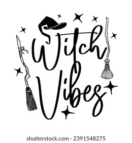 Hand-drawn inspirational Halloween phrase. Modern lettering art for poster, greeting card, party. Witches Lettering Quotes.