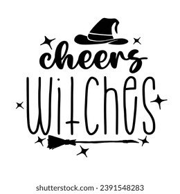 Hand-drawn inspirational Halloween phrase. Modern lettering art for poster, greeting card, party. Witches Lettering Quotes.