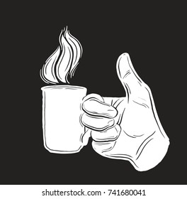 Handdrawn inspirational . I love coffee. Vector isolated typography design.
