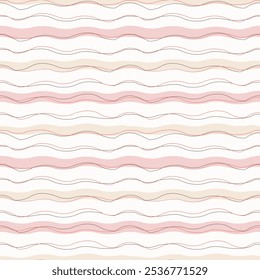 Hand-drawn irregular waves seamless in orange, peach, chocolate and off-white. Ideal for fashion graphics (all-over prints), home decor (wallpaper, tablecloths, bedding) or wrapping paper and covering