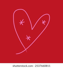 Hand-drawn isolated heart. Brush, ink. Decor element. Valentine's day card, pattern element and love symbol. Vector, clipart.