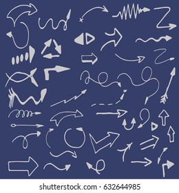 Hand-drawn isolated sketchy arrows colored - vector illustration for advertising and business presentations.