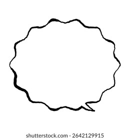 Hand-drawn Jagged Comic Speech Bubble – Emotion Frame for Surprise or Confusion
