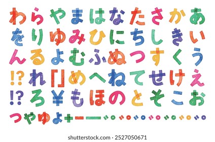 Hiragana japonesa dibujada a mano. traducción: letras japonesas dibujadas a mano