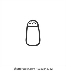 Hand-drawn jar for salt or pepper isolated on white background. Vector illustration