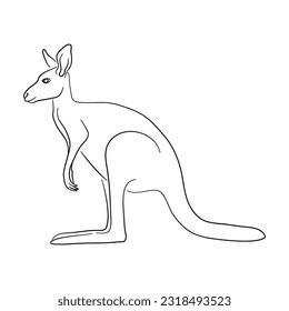 Hand-drawn Kangaroo. Sketch vector illustration. 