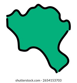 Vector de mapas dibujado a mano de Khojaly para presentaciones, guías y más.
