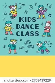 Hand-Drawn Kids Dance Class Flyer Background