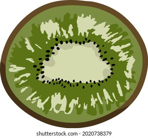 Hand-drawn kiwi vector illustration. Farm organic apteryx for juice. Vegetarian diet illustration.