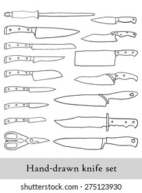 Hand-drawn knife set