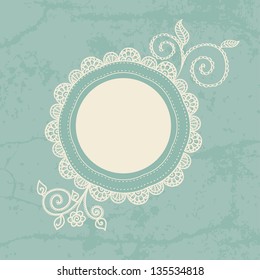 Hand-drawn lace frame. Can be used for decoration of photos, scrapbooking, web project, template for invitations, etc.