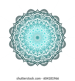Marco de encaje dibujado a mano, mandala. El patrón retro se puede utilizar para papel pintado, rellenos de patrones, fondo de página web, texturas superficiales - vector de stock.