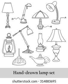 Hand-drawn lamp set