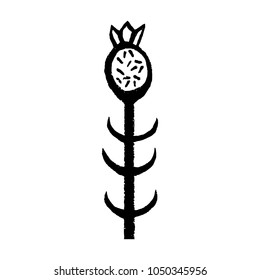 Handdrawn latin alphabet. The letter I - floral element of alphabet made from hand drawn flowers  for your lettering design. Spring floral ABC element in vector.