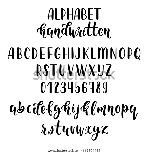 brush script alphabet