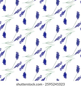 Hand-Drawn Lavender Floral Seamless Pattern
