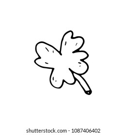 Handdrawn leaf doodle icon. Hand drawn black sketch. Sign symbol. Decoration element. White background. Isolated. Flat design. Vector cartoon illustration.