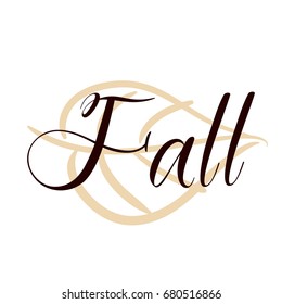 Hand-drawn leaf illustration. Fall calligraphy. Modern elegance lettering. Festive vector background for decorative design. Easy for stickers, wrapping, prints and many more.