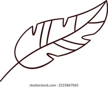 Ilustración vectorial de contorno de hoja dibujada a mano