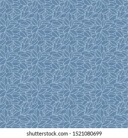  Hand-drawn leaves in doodle style seamless pattern. Floral  background for textile, porcelain, chinaware, wallpapers, print, gift wrap, scrapbooking.