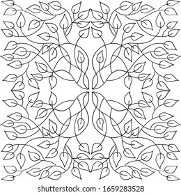 Hojas dibujadas a mano sobre fondo blanco. Ilustración vectorial.