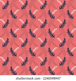 hand-drawn leaves  pattern. abstract pink background for design and decoration textile, covers, package, wrapping paper. 