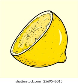 Hand-Drawn Lemon Citrus Fruit Sketch Vector Illustration. Vegan-Friendly Lemon Ingredient Collection Isolated on White Background. Citrus Fruit Set.