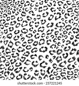 Handdrawn Leopard Doodle Seamless Pattern Stock Vector (Royalty Free ...