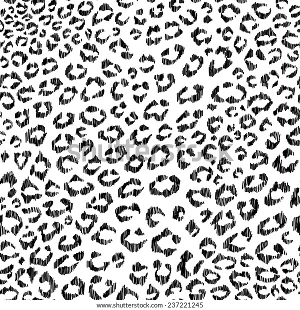 Handdrawn Leopard Doodle Seamless Pattern Stock Vector (Royalty Free ...