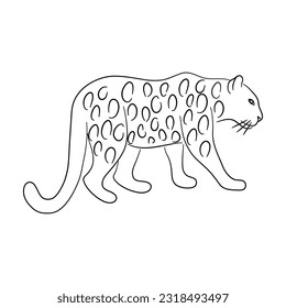 Hand-drawn Leopard. Sketch vector illustration. 