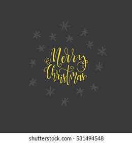 Handdrawn lettering for Christmas and New Year celebration. Holiday clipart typography. Calligraphic design for greeting cards, invitations and other holiday cheers.
