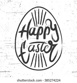 Hand-drawn lettering and design elements Happy Easter. Contemporary Calligraphy.